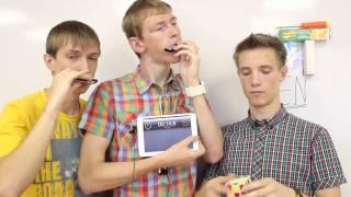 Августин на губной гармошке + кубик рубика за 32 секунды (lieber augustin, rubik's cube, funny)