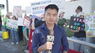 Demonstrators in Tampa protest Trump's recent cuts in science and academic research