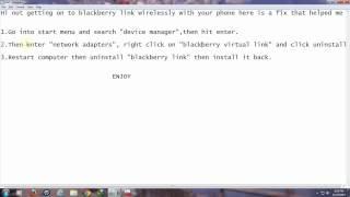 Not getting on to blackberry link with your BB10 smartphone  wirelessly--- FIX