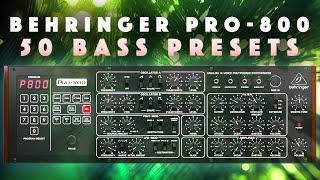 Behringer Pro-800: 50 Bass Presets. Sound Demo. No Talking