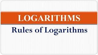 Logarithms in 15 minutes for Secondary School