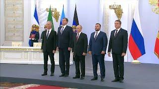 GLOBALink | Ceremony held on Donetsk, Lugansk, Zaporizhzhia, Kherson joining Russia