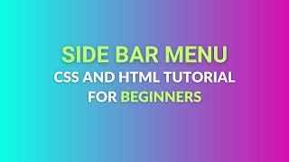 How to Create Side Navigation with Slide in Effect Using HTML CSS and JS for Beginners