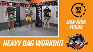 How to train your Low Kicks? Kickboxing and Muay Thai Heavy Bag Workout - -- Class #17