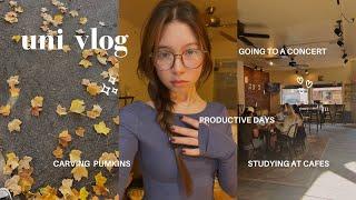 Uni vlog:Autumn time, productive days, studying at cafes,going to a concert,hanging out with friends