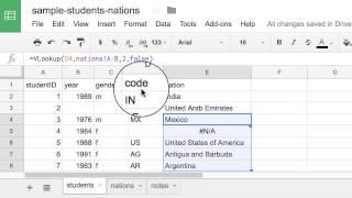 Match Columns with VLOOKUP in Google Sheets