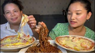 Black beans noodles mix pizza कान्छीले हावा गफ दियो बफरे बफ कस्ले पो Blibeगर्ने?