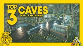 Top 3 CAVES W/ Full Base Designs | Simple Designs | ARK: Survival Evolved