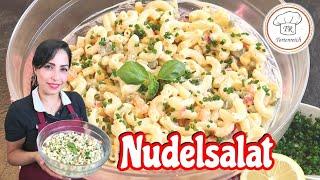 Nudelsalat Rezept, so saftig und lecker / selber machen Grillbeilage /