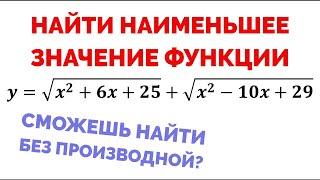 Сможешь найти наименьшее значение функции? Решение без производной