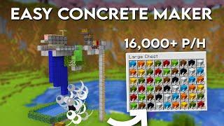 Minecraft Concrete Maker Tutorial 1.21 | Easy Concrete Maker/Factory Tutorial - 16k Per Hour!