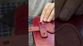 How to use brass rivets #leather #bag #brass  #shorts#copper #rivet  #leathercraft #diy #bagmaking