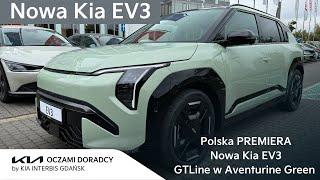 Polska PREMIERA - Nowa Kia EV3 LR [204KM 81.4kWh] wersja GTLine + COM w kolorze Aventurine Green