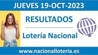 Resultado del sorteo Loteria Nacional del jueves 19 de octubre de 2023