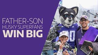 We made unforgettable memories with field passes and roundtrip tickets for two Husky superfans!