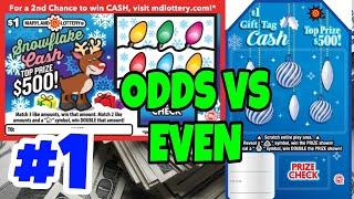 ODD NUMBERS VS EVEN NUMBERS? MD LOTTERY SCRATCH OFF TICKET CHALLENGE #1