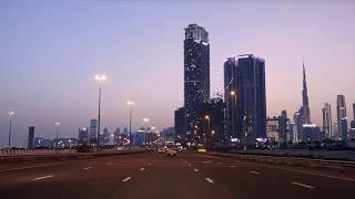 4K Dubai Twilight Drive | Highway E44 to Downtown Dubai