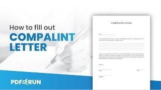 How to Fill Out Complaint Letter Online | PDFRun