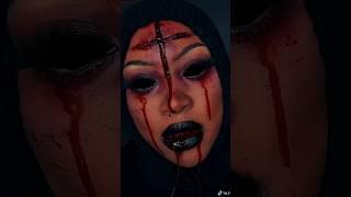 DEVIL IN DISGUISE ️ SFX MAKEUP ️ FAKE BLOOD #horrorshorts #viral #trending #scary #halloween