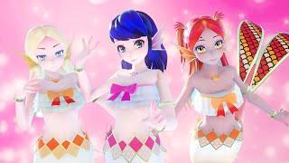 【MMD Miraculous】Mermaid Transformations (Marinette, Alya, Chloé) [FANMADE]【60fps】