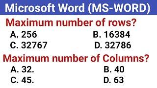 MS Word MCQ II Important questions II Top-20 MCQ from MS-Word