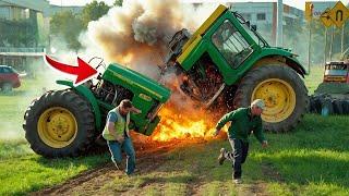 Jaw-Dropping Tractor Fail Compilation 2025 | Extreme Heavy Equipment Driving #Part 9