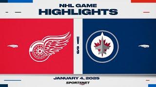 NHL Highlights | Red Wings vs. Jets - January 4, 2025