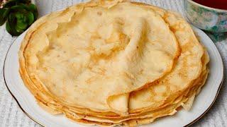 Thin pancakes on the water! Incredibly tasty and easy! Without milk! The most successful recipe!