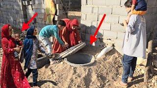 Construction of toilet by Shahla for the comfort of her children with minimal facilities