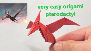 An easy Origami Pterodactyl(dinosaur), step by step tutorial