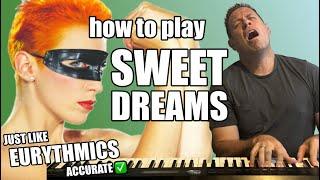 Sweet Dreams Eurythmics Piano Keyboard Synthesizer Lesson - Learn To Play Beginner Tutorial