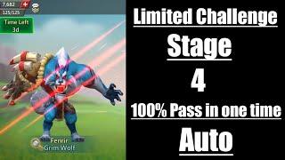 Lords Mobile Limited challenge Grim Wolf stage 4 auto|Bloodlust stage 4 auto|Fenrir stage 4 auto