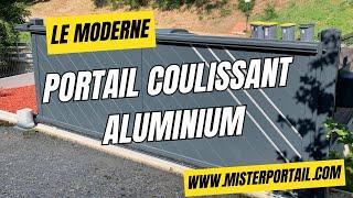 Portail en alu coulissant avec inserts ALUNOX ! Le moderne dans votre jardin !