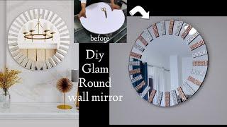 DIY CRYSTAL ROUND MIRROR | SILVER, ROSEGOLD WALL MIRROR.