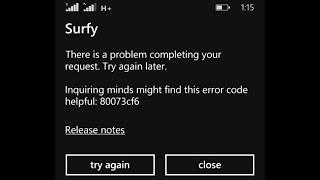 80073cf6 There is a problem completing your request FIX