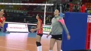 Sheilla Castro warming up (VakıfBank - Fenerbahce Grundig 21.10.2014)