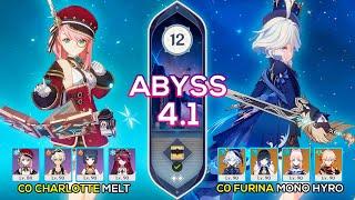 C0 Furina Mono Hydro & C0 Charlotte Melt I Spiral Abyss 4.2 Floor 12 9 stars Genshin Impact