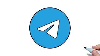 How to draw Telegram logo easy step by step