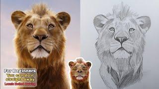 VERY EASY - How to draw young mufasa