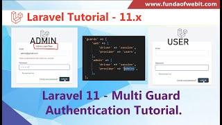 Laravel 11 Multi Guard Authentication Tutorial | Multiple authentication for User & Admin in Laravel