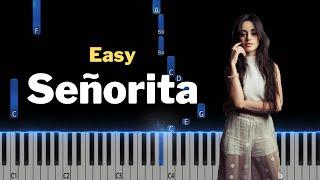 EASY Piano Tutorial | Señorita - Camila Cabello