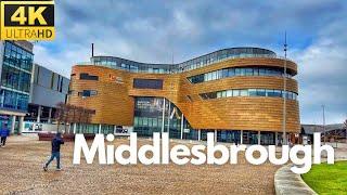 Walk in Middlesbrough - around Teesside University. 4K