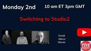 Switching to Studio2 co-hosted by  Steven Healey, David Burrows and Marco Novo #FDL