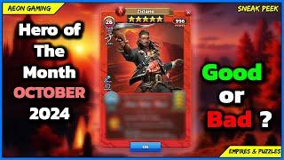 Review & Grading October 2024 Hero of The Month Zidane  - Empires & Puzzles |Sneak Peek|