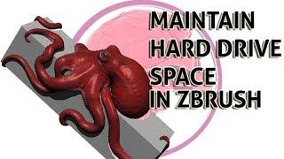 Maintain Your Hard Drive space while working in zbrush