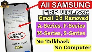 New Method 2025 || All Samsung FRP Bypass Android 11/12/13/14 Use *#0*# Google Account Bypass