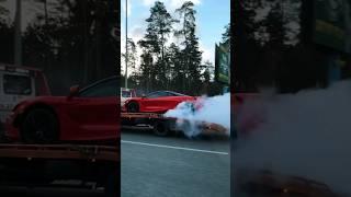 Burnout on towtruck by Mclaren 720s #kyiv #ukraine #fyp #towing #towlife