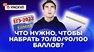 Что нужно решить, чтобы набрать 70/80/90/100 баллов на ЕГЭ по химии? | Химия ЕГЭ 2022 | Умскул