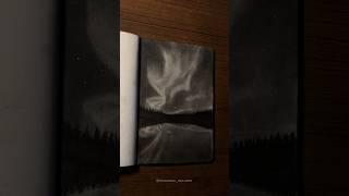 Drawing aurora light #artshorts #art #charcoaldrawing #aurora