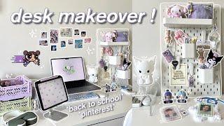 pinterest desk makeover ️ back to school, stationery organization, aesthetic pegboard desk setup 